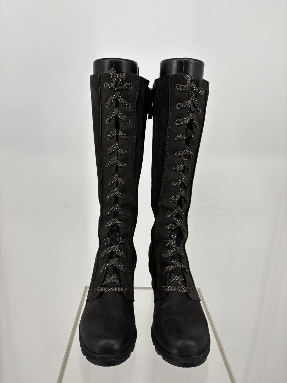 Sorel Joan of Arctic Wedge II Tall Boots Womens 9.5 Black Leather Waterproof